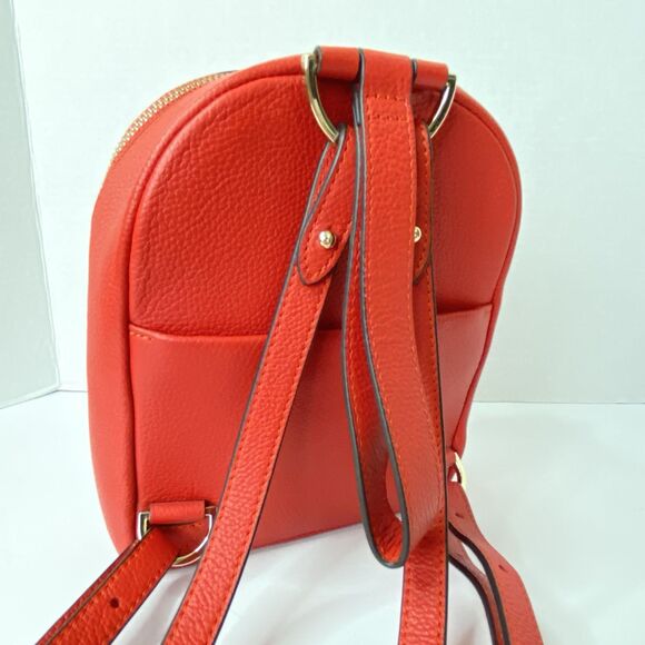 Henri Bendel New York Influencer Mini Convertible Backpack Poinsettia Red Coral - Picture 7 of 16